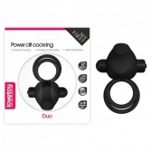  Inele erectie Power Clit Duo Silicone Cockring Black